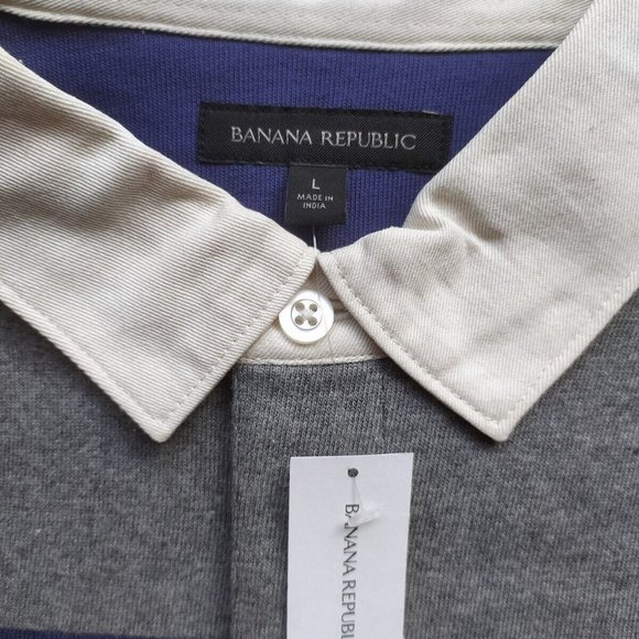 Banana republic Men's full sleeve striped polo tee / polo shirt - Picture 7 of 9